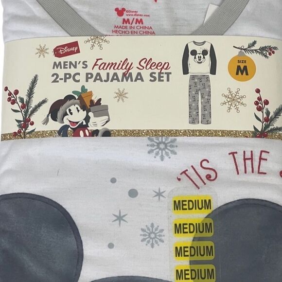 Disney Mickey Mouse Men’s Family Sleep 2 Piece Pajama Set  PJ Christmas Sz M - Picture 6 of 9